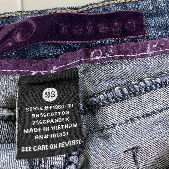 Refuge Womens Juniors Size 9 Short Flare 6 Pocket Denim Jeans - Picture 4 of 4